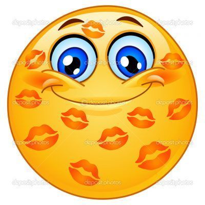 Emoticon with many kisses